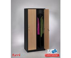 Furni 24 Garderobenschrank Schließfach Spind Umkleideschrank Kleiderschrank Abteilbreite 40 cm 2-türig fertig montiert Verschiedene Ausführungen verfügbar