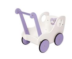 Bayer Design 52102AB Lauflernwagen, Schiebewagen, Holz-Puppenwagen, Princess World, weiß, lila