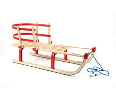 Holzfee Schlitten VT-Sport Davos 90 Red KInderschlitten Holz Rot