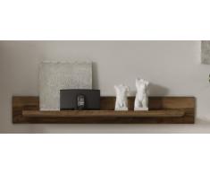 trendteam Wohnzimmer Wandboard Wandregal Bücherleiste Bücherregal Montreal, 140 x 21 x 22 cm in Nussbaum Satin Dekor mit Ablagefläche