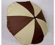 BAMBINIWELT Sonnenschirm für Kinderwagen *20 FARBEN* Ø68cm UV-Schutz50+ Schirm Sonnensegel Sonnenschutz (Beige/Braun)