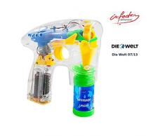 infactory Luftblasen Pistole: Seifenblasenpistole mit LEDs inkl. 2X Seifenblasenlösung (Seifenblasenpistole Hochzeit)