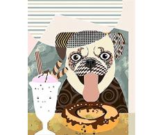 KHGAHD Animal Digital Hund Ölgemälde Zeichnung Von Zahlen Abstract Home Decor Kits Hunde Ausmalbilder Malen Nach Zahlen Für Kinder Geschenk-40x50cm