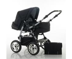 KOMBIKINDERWAGEN FLASH - 9 TEILIGES MEGASET - ALL INCLUSIV PAKET - IN FARBE SCHWARZ