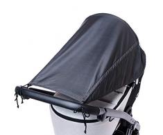 Sonnensegel für Kinderwagen mit Seitenschutz/UV Schutz 50+/ Universal Sonnenverdeck für Kinderwagen/Sonnendach/Sonnenrollo/Sonnenschutz für Babys/Farbe: Anthrazit