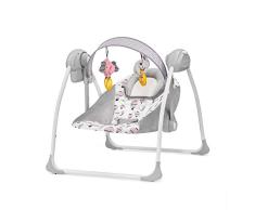 Kinderkraft Babywippe FLO 2 in 1, Babyschaukel, Wippe, Schaukelwippe mit Vibration, Spielbogen, Spielzeuge, Moskitionetz, Verstellbare Rückenlehne, Klappbar, 8 Melodien, von Geburt bis zu 9 kg, Rosa