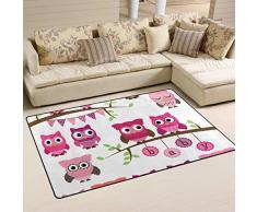 JSTEL INGBAGS Superweicher, moderner Eulen-Teppich, Wohnzimmer-Teppich, Schlafzimmer-Teppich für Kinder, Spielteppich und Teppiche, 78,7 x 50,8 cm, Polyester, multi, 60 x 39 inch