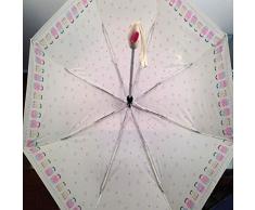 LUOJIN Regenschirm Winddichte Porzellanpuppe Ultraleichter Mädchen Regenschirm Sun Rain Faltender Regenschirm Weiblicher Automatischer Regenschirm