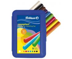 Pelikan 619882 - Knete Creaplast 14 Stangen in Blauer Kunststoffbox, 9-farbig