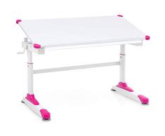 FineBuy Design Kinderschreibtisch FB13829 Holz 119 x 67 cm Pink/Weiß Maltisch | Neigbarer Mädchen Schülerschreibtisch | Höhenverstellbarer Kinder - Schreibtisch | Kindertisch Tischgestell Metall