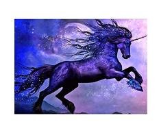 DIY 5D Diamant Gemälde Kit,malen nach zahlen pferde,Blau-Pferd Stickerei Strass Kreuzstich Kunst Handwerksbedarf für Home Wand Decor 30x30cm,5D Diamant Painting Pferd