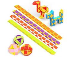 WEARXI Mitgebsel Kindergeburtstag - 12er 24 Blöcke Schlange Würfel Spielzeug Knobelspiele für Kinder, Give Aways Kindergeburtstag Gastgeschenke Jungen Magische 3D Puzzle Kinder Party Zufällige Farben