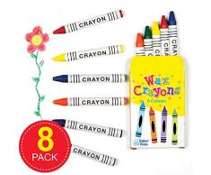 Mini-Wachsmalkreiden für Kinder zum Malen und Zeichnen und für Bastelprojekte (8 Schachteln)