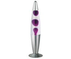 Reality Leuchten Lavaleuchte, Glas, GY6.35, 35 W, Wachs lila/Wasser klar, 10,5 x 10,5 x 41 cm