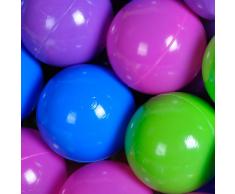 Knorrtoys 56777 - Bälleset - 100 bunte Plastikbälle/ Bälle für Bällebad, 6 cm Durchmesser, in Farbmischung Pastelltöne rosa/ blau/ lila/ grün, ohne gefährliche Weichmacher