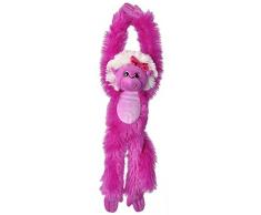 Wild Republic 18072 - Sweet und Sassy, Hängender Plüschaffe mit Klettverschlüssen, 44 cm, rosa
