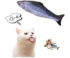 AMOWON Katzenminze Fisch Spielzeug für Katzen, Weiche Katze Katzenminze Spielzeug Simulation Puppe Interaktive Haustiere Elektrisch Kissen Kauen Biss Kick Zubehör für Katze Kätzchen Kitty