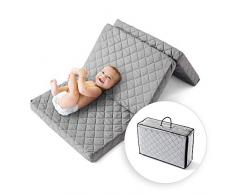 Ehrenkind® Reisematratze Go! | Reisebett Matratze 60 x 120 | Babymatratze 60x120cm | FALTBAR, aus hochwertigem Schaum mit waschbarem Hygienebezug in praktischer Tragetasche