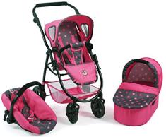 Bayer Chic 2000 637 82 Kombi-Puppenwagen Emotion 3 in 1 All In, Sternchen pink