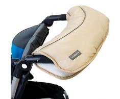 Handwärmer/Handmuff (Mit kuschelweichen FLEECE) für Kinderwagen/Buggy/Sportwagen (BEIGE/WEIß)