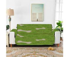 WDDHOME Hundeknochen Pfote Fußdruck Sofa Wickelbezug Sofakissen Schonbezüge Für Ohrensessel 66(168 cm) Für 3-Sitzer Maschinenwäsche Arm Stuhlbezug
