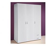 möbelando Kleiderschrank Schrank Schlafzimmerschrank Drehtürenschrank Hamina II Weiß