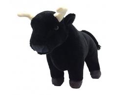 Lashuma Plüschtier Kuh Schwarz, Cuddlekins Bulle, Kuscheltier Stier 20 cm