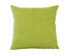 Nunubee Corduroy Baumwolle Kissenbezüge Platz Kissenbezug Dekorative Kissenhülle Dekokissen Kord Sofakissen, 45 * 45cm/17.72 * 17.72inch, Grün