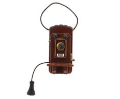 CUTICATE 1:12 Maßstab Holz Antik Wand Telefon Puppenhaus Miniatur Zubehör
