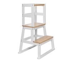 BOMI® Vario Lernturm Kinder Schemel Swubi aus Holz I Lerntower für Kinder ab dem Stehalter | Tower Küche Kindermöbel Bad Learning Tower I mehr Sicherheit bei Kindererziehung