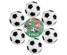 ZAWTR Kickerbälle 32 mm, 6 Stück Tischfußball Bälle Klein Mini Tischkicker Fußball Ball, Kicker Bälle aus ABS Kunststoff ideal für Kinder und Erwachsene Tischfussballbälle Spiel (Schwarz und Weiß)