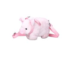 Frauen Umhängetasche Tasche Niedliche Fluffy Tier Schwein Umhängetasche Plüsch-Puppe Umhängetasche Handtasche Messenger Bag für Mädchen-Frauen-Rosa