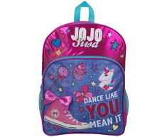 JoJo Siwa Bow Rucksack Ruck Sack Schultertasche Denim Large Pocket Print Rucksack Einhorn Bögen und Glitzer Details Perfekte Schul-, Feiertags- oder Tanztasche