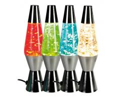 Glitter-Lampe Lavalampe Motion Leuchte - Retro Deko-Lampe im Vintage Design, Höhe 26 cm, Farbe: silber, Glitzer: gold - 57/12967