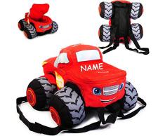 alles-meine.de GmbH 2 in 1: Plüsch Rucksack & Kuscheltier - Blaze und die Monster Maschinen - Auto - incl. Name - Kinderrucksack Plüschtier - groß Kind - Jungen - Monstertruc..