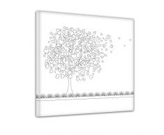 Bilderdepot24 Baum aus Herzen II - Ausmalbild auf Leinwand, aufgespannt auf Rahmen - Quadrat-Format - 30x30 cm - Eigene Herstellung, Faire Produktion in Deutschland