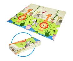 COSTWAY Baby Spielmatte faltbar, Babymatte doppelseitig, Krabbelmatte aus XPE Material, Krabbeldecke, Spielteppich für Babys, Säuglinge und Kleinkinder, 200 x 180 cm (Grün)