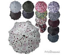 BAMBINIWELT Sonnenschirm für Kinderwagen Ø68cm UV-Schutz50+ Schirm Sonnensegel Sonnenschutz BUNT (Schwarz + kl. weiße Punkte)