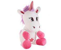 Einhorn weiß-lila 20x28x60cm Plüschtier Glitzer Stern Geschenk Kuscheltier Unicorn Pony Stofftier Maschinenwäsche