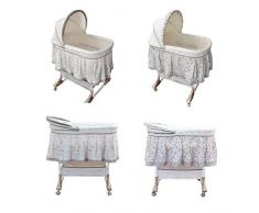 Stubenwagen Babywiege Beistellbett Baby Bettchen Bett Kinder Schaukelwiege (Weiß-Zirkus 35201-D01)