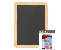 Bartl GmbH Schiefertafel Kreidetafel ca. 30 x 22 cm inkl. 12er Set farbige Kreide, Schultafel Maltafel Schiefertafel Schulkreide