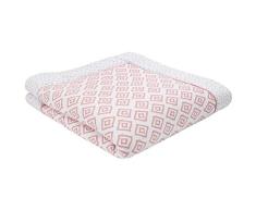 Premium Baby Krabbeldecke, Spieldecke, 120x120cm Groß, Weich Gepolstert, 100% Bio-Baumwolle, OEKO-TEX Zertifiziert, Hochwertige Verarbeitung, Ideal als Laufgittereinlage, Rauten Rosa von emma & noah