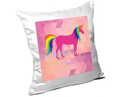 Kissen mit Namen Marie und süßem Einhorn-Motiv für Mädchen - Namenskissen personalisiert - Kuschelkissen - Schmusekissen