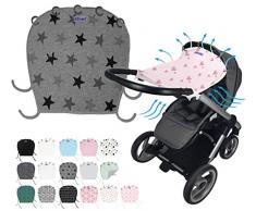 Original DOOKY ** Style UV+ 40 ** Universal Sonnenschutz/Sonnensegel/Sonnenblende für Kinderwagen und Babyschale (Pink Stars)
