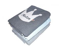 Glückspilz Babydecke Kuscheldecke I Decke mit Namen personalisiert I Krone I Verschiedene Farben I Geschenk zu Geburt, Taufe oder Geburtstag