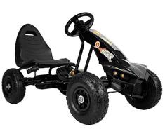 fit4form Kinder Go Kart Super Speed Champion Predator Tretauto Gokart Luftreifen 3-8 Jahre Schwarz