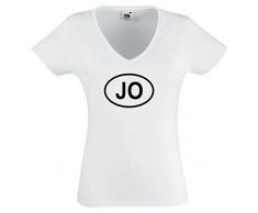 T- Shirt Damen V - Ausschnitt weiss - Jordanien JO- S