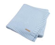 iBaste_Babydecke Babydecke/Kuscheldecke/Strickdecke in,Baby Kuscheldecke, extra weich und groß Einschlagdecke, Kinderwagendecke, Kinderdecke