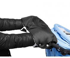 Handwärmer, Mture Handschuhe Handmuff Muff mit Fleece Innenseite, wasser- und windabweisend, atmungsaktiv Fingerwärmer, Universalgröße für Kinderwagen, Buggy, Radanhänger - Schwarz