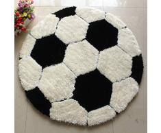 Kinderteppich rund Teppich Stuhl Matte Boden für Kinderzimmer Spielteppiche (Fußball, Durchmesser 80cm)
